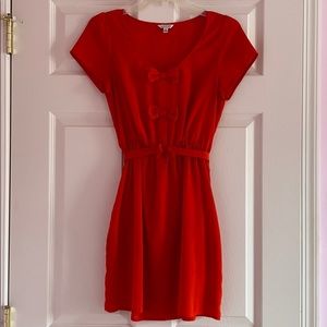 *4/$24* F21 Red Orange Bow Dress